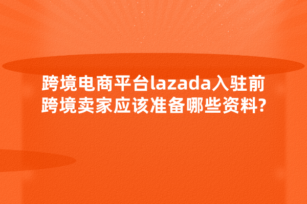 跨境电商lazada平台入驻前，跨境卖家应该准备哪些资料?